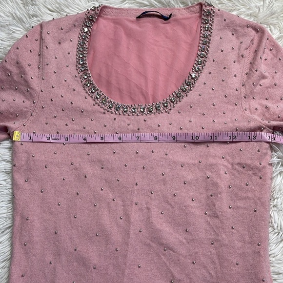Boden Jeweled Neckline Pearl Studded Sweater - Picture 5 of 12